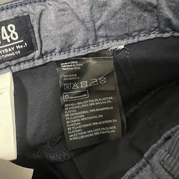 H&M Boys Blue Pants Size 8-9 New With Tags Adjustable Waist Chino - Picture 5 of 6